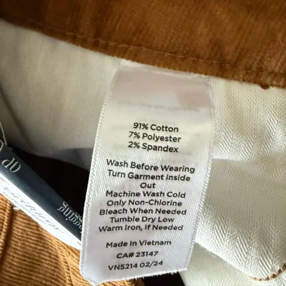 Talbots Caramel Brown Corduroy Ankle Pants - Picture 3 of 11